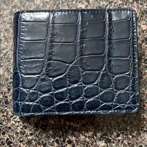 NWT Austin Daniel Men's Navy Crocodile Wallet
